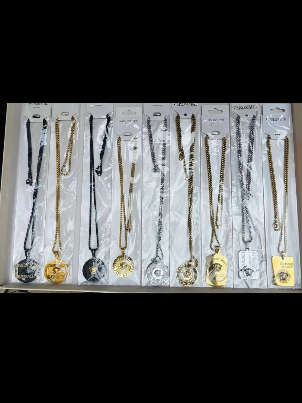 Othr Mixed Gold and Silver Stainless Steel Dog Tag Necklace Collection